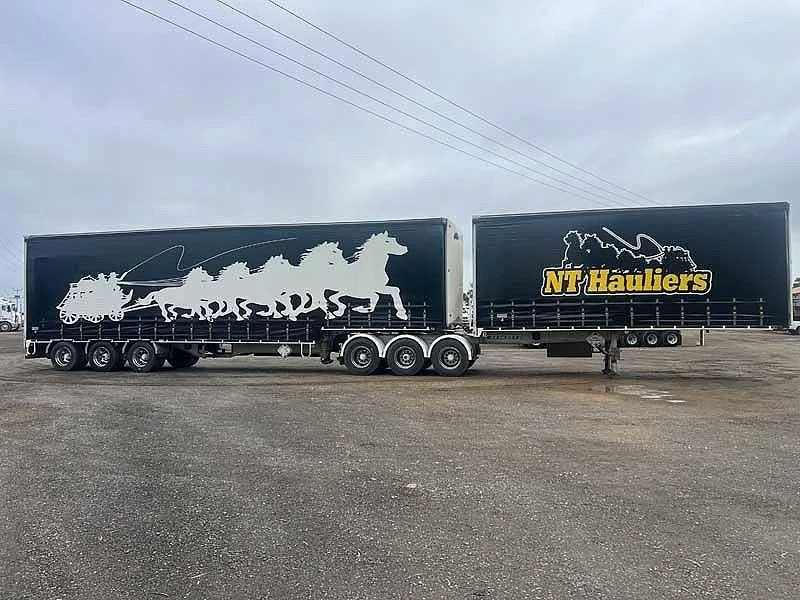 2017 Krueger Curtainsiders BDouble curtainsiders rear drop deck with mezz - Image 2