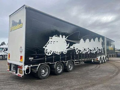 2017 Krueger Curtainsiders BDouble curtainsiders rear drop deck with mezz photo 7